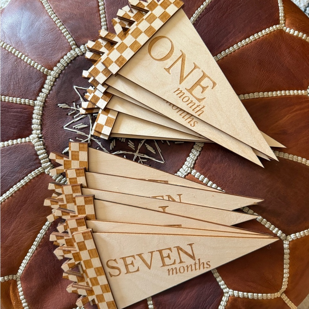 Wooden Monthly Milestone Pennants